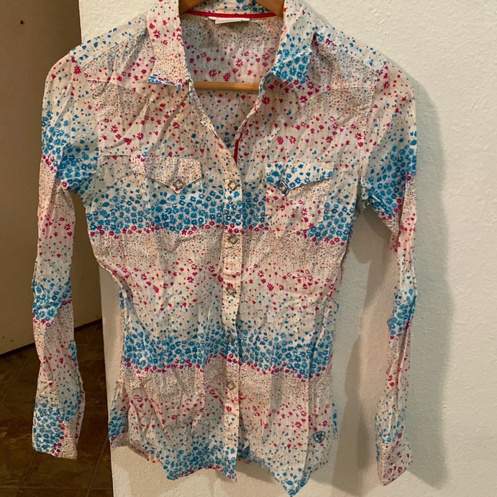 Ariat Woman’s Western Long Sleeve Snap Down Size S